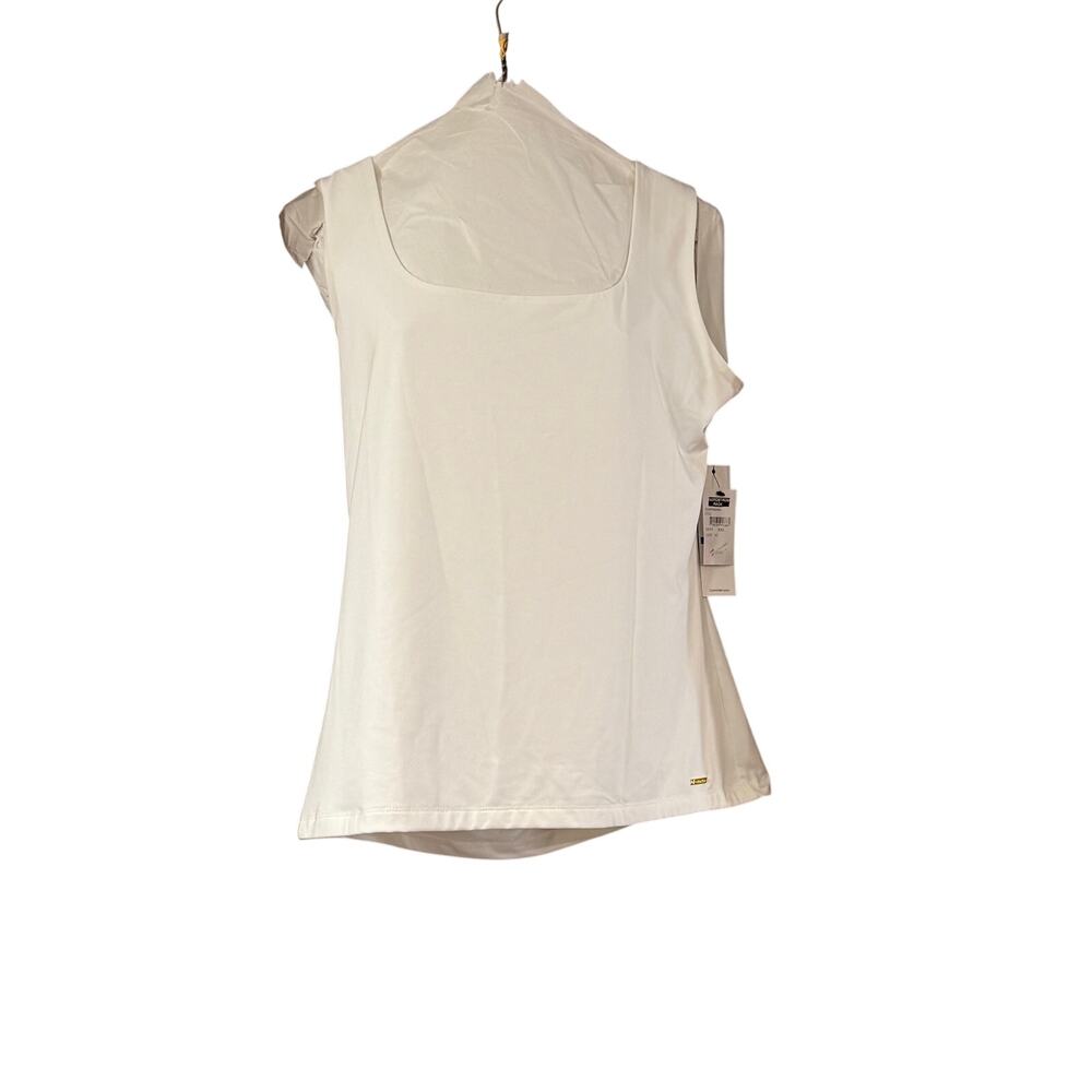 NWT Calvin Klein Matte Jersey Scoop Neck Tank Off-White Woman XL